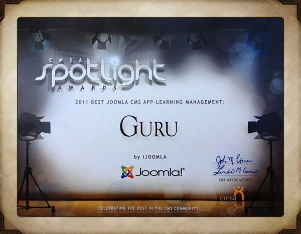 Guru wins best LMS extension for Joomla Guru wins best LMS extension for Joomla