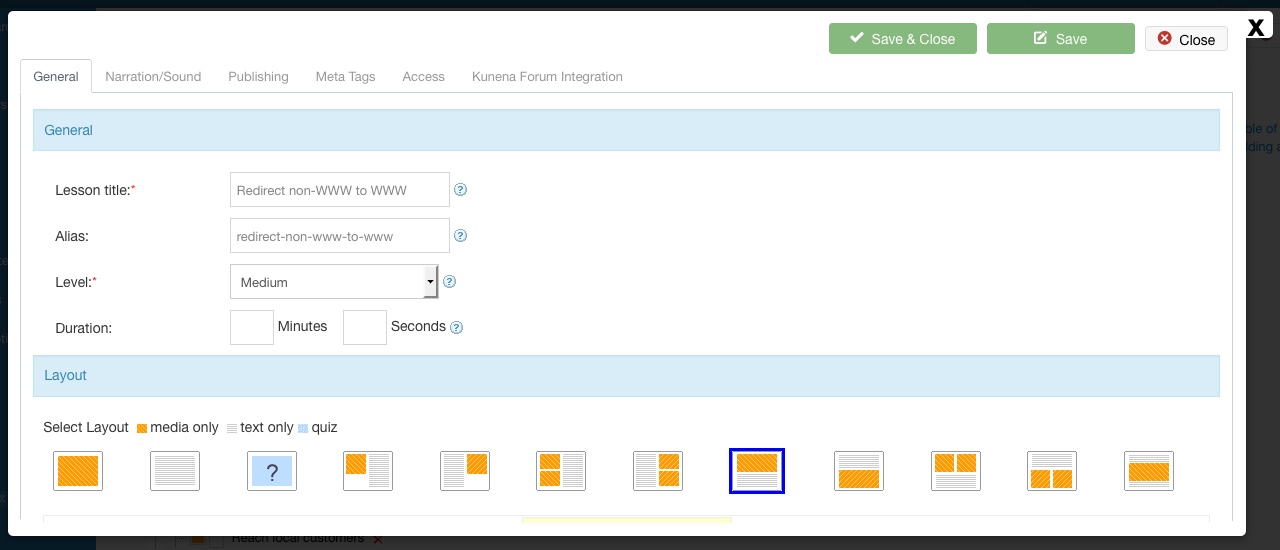 Joomla lms Add New Lessons